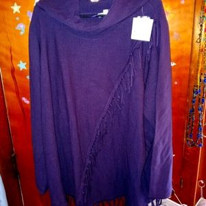 Croft & Barrow purple knit cowl neck